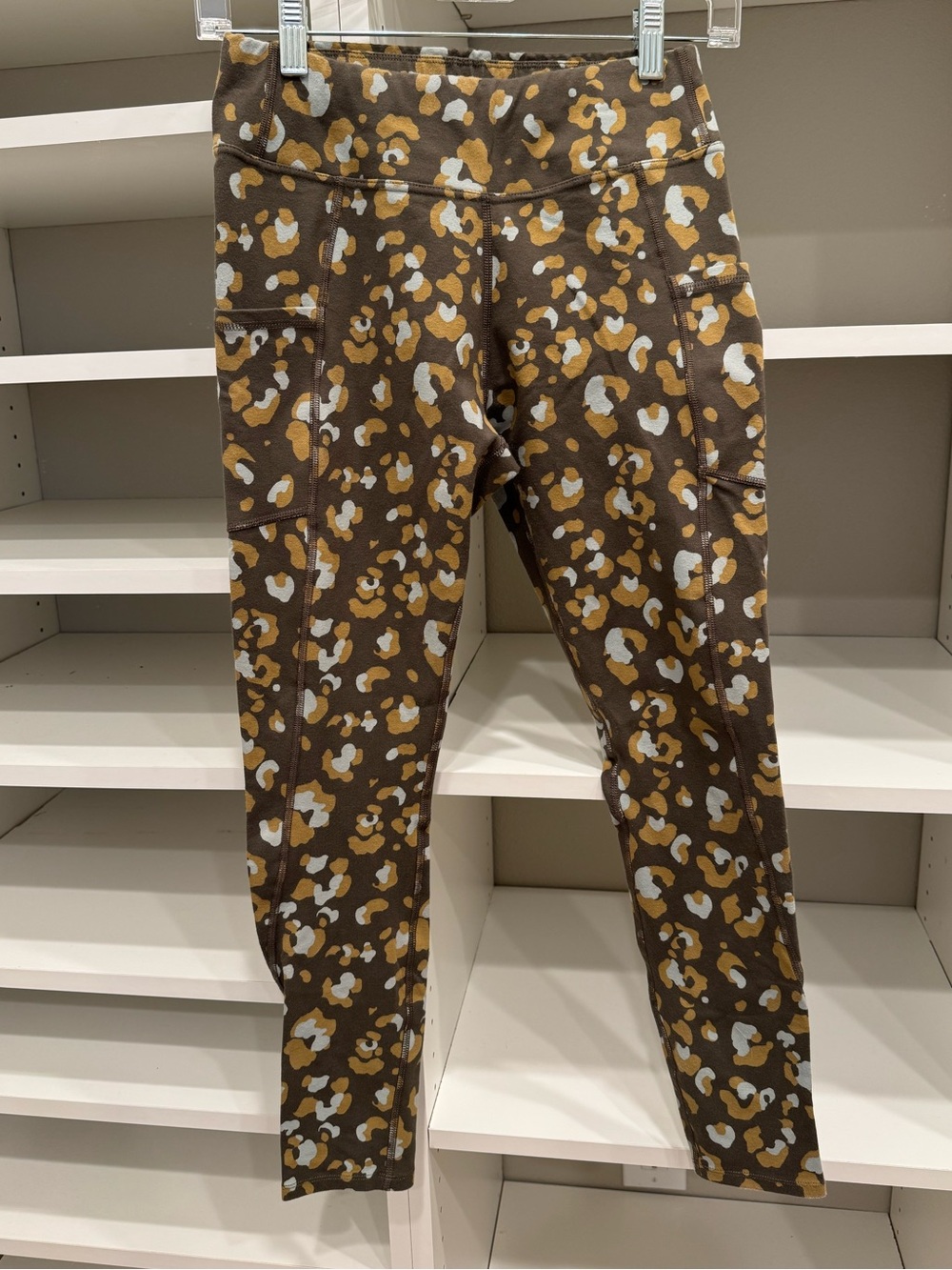 Pact Organic Cotton Blend Pureactive Pocket Leopard Leggings, Size S